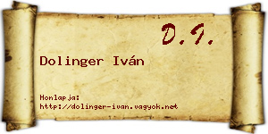 Dolinger Iván névjegykártya